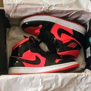 Nike Air Jordan Max Mid 1 Hot Punch Sneakers